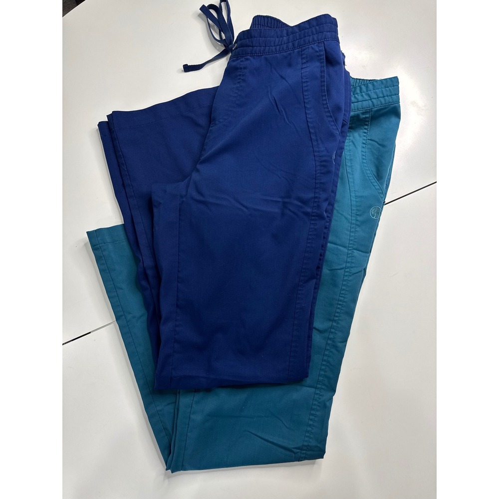 Healing Hands Purple Label Scrub Pants Lot of 2 Navy Teal Women's Size ST Tall